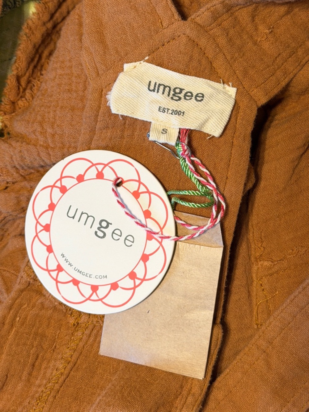 Umgee Rust Gauze Romper Overalls - Picture 4 of 4